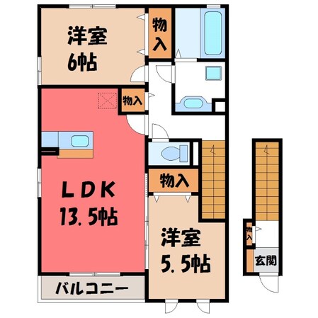 エスプリ メール Bの物件間取画像